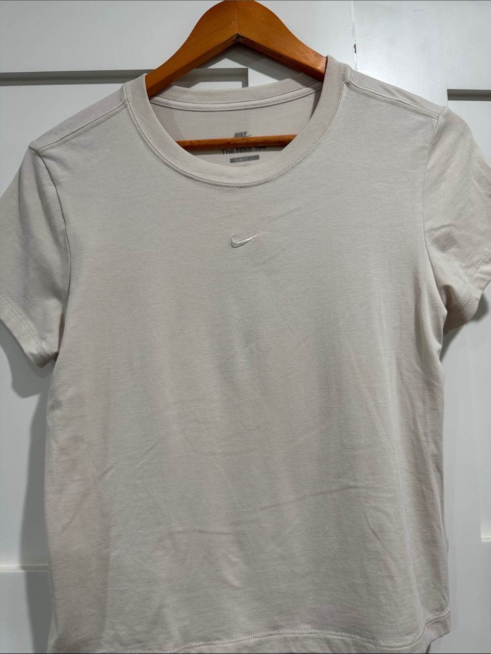 Nike Short Sleeve Crew Tee in Light Beige - Picture 3 of 3